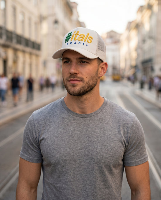 Boné #itals Trucker Vintage Brasil Tricolor