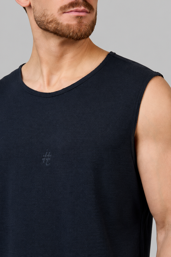 Regata Machão Textura Preto Brasão