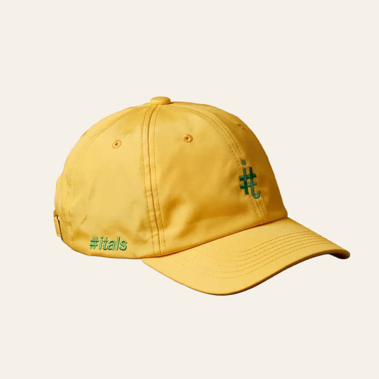 Boné Dad Hat #itals Brasão Brasil Amarelo - bordado verde