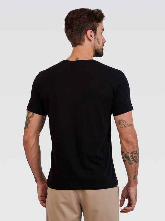 Camiseta Básica Preto Logo Neon Verde