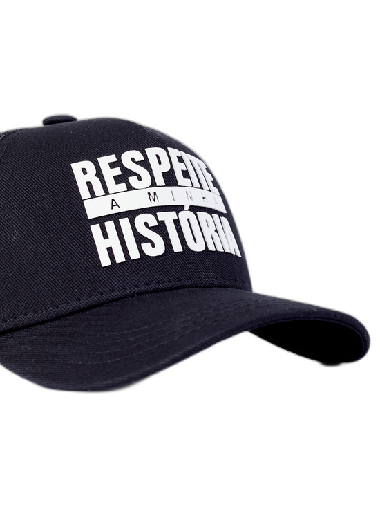 Boné itals Respeite Minha História Preto
