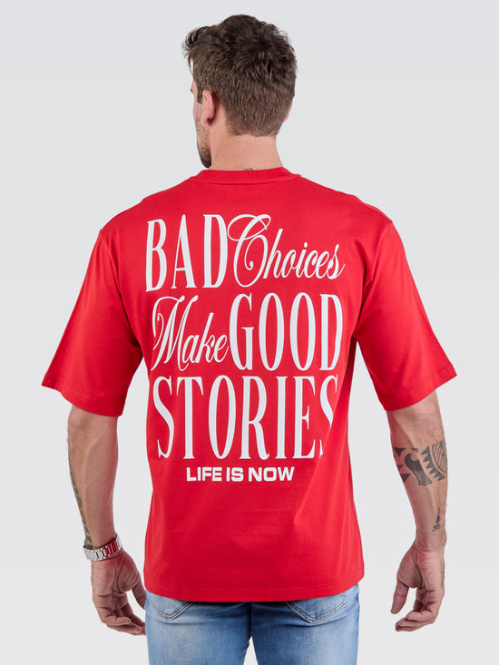 Camiseta Pima Oversized Good Stories Red