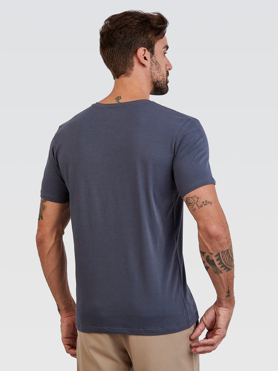 Camiseta Básica Chumbo Logo Neon Verde