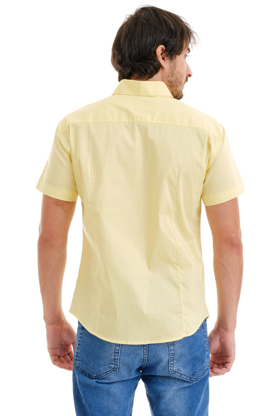 Camisa Social Amarelo Logo Green
