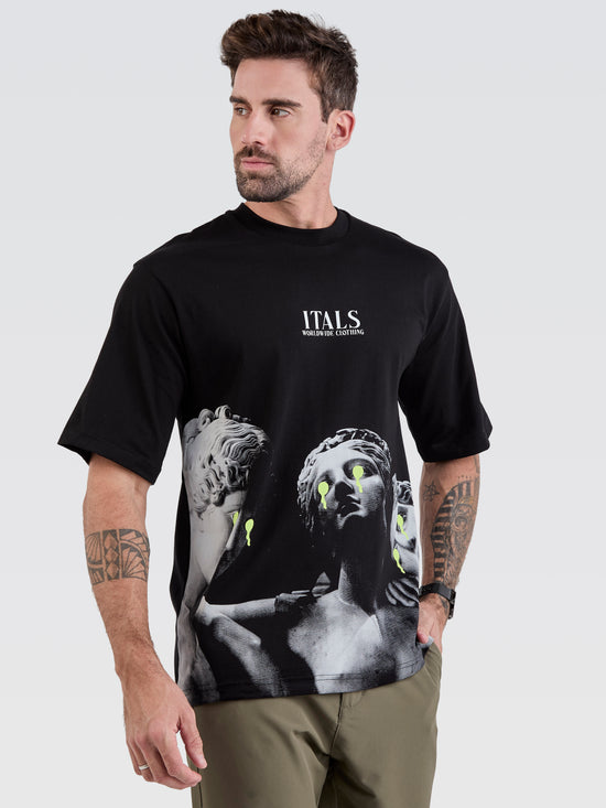 Camiseta Pima Oversized Mythology Preto