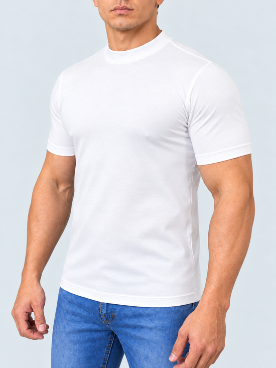 Camiseta gola alta branca algodão egípcio itals - foto 2
