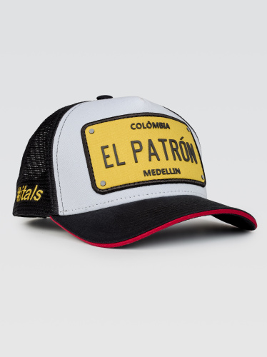 Boné itals El Patrón Branco Patch Amarelo