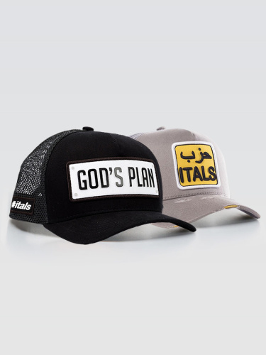 Kit Bonés 2x1 - Gods Plan Preto  + Dubai Cinza