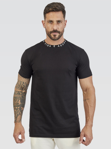 Camiseta Pima Neck Black 