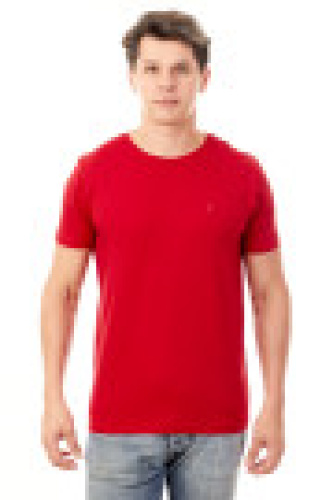 Camiseta Básica Vermelho Brasão Vermelho