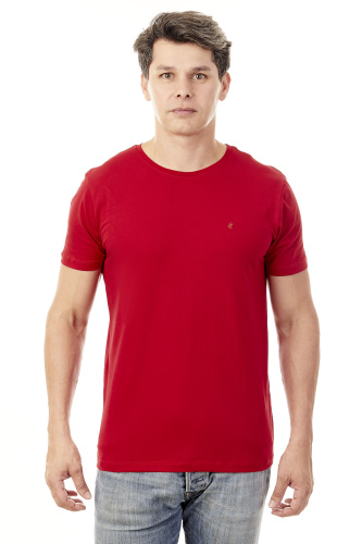 Camiseta Básica Vermelho Brasão Vermelho