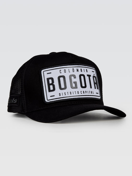 Boné Bogotá Preto Patch Branco