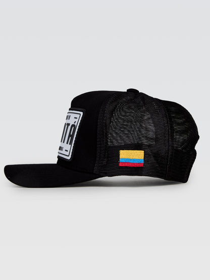 Boné Bogotá Preto Patch Branco