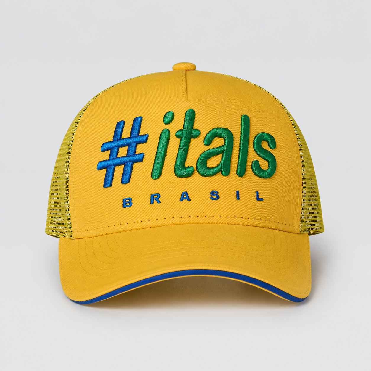 Boné Trucker #itals Vintage Brasil Amarelo