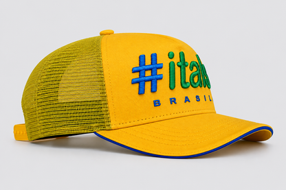 Boné Trucker #itals Vintage Brasil Amarelo