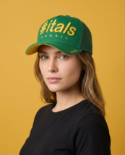 Boné Trucker #itals Vintage Brasil Verde