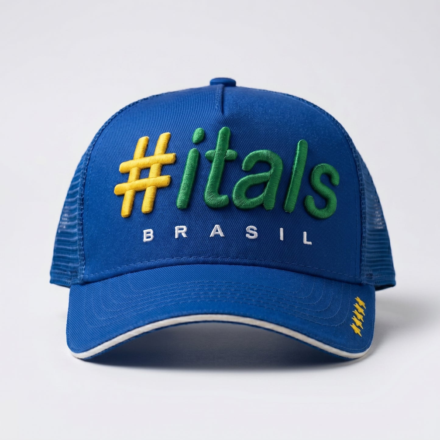 Boné #itals Trucker Vintage Brasil Azul
