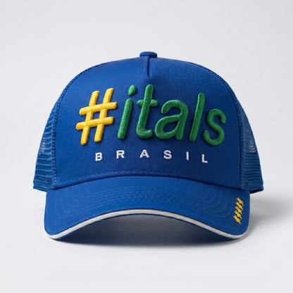 Boné #itals Trucker Vintage Brasil Azul