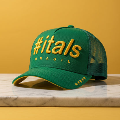 Boné Trucker #itals Vintage Brasil Verde