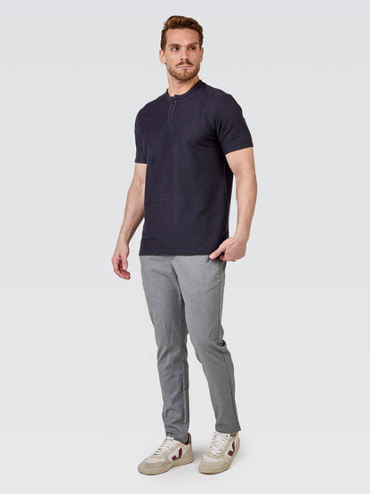 Camiseta Henley Textura Horizonte Azul Escuro