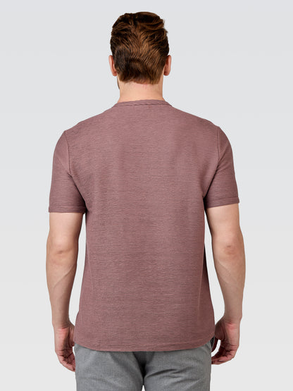 Camiseta Henley Textura Horizonte Chocolate