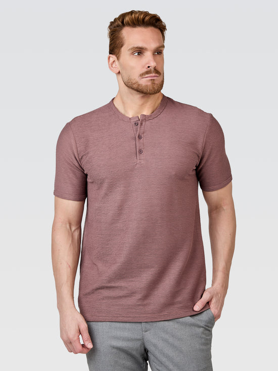 Camiseta Henley Textura Horizonte Chocolate