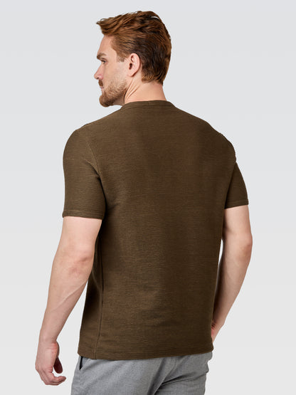 Camiseta Henley Textura Horizonte Verde