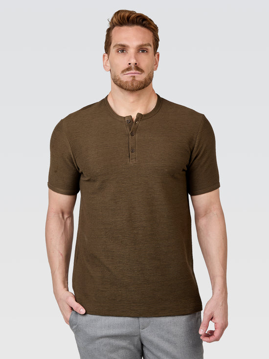 Camiseta Henley Textura Horizonte Verde