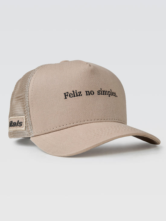 Boné Feliz no Simples Khaki
