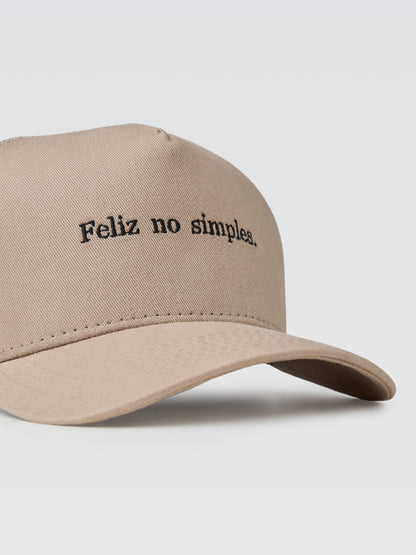 Boné Feliz no Simples Khaki