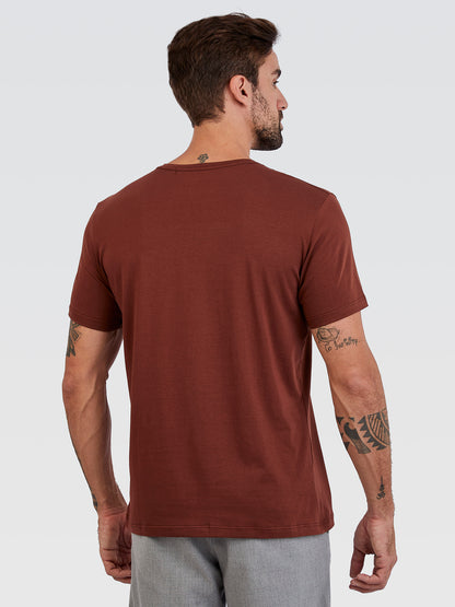 Camiseta Básica Marrom Logo Preto
