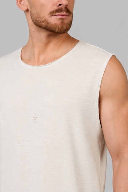 Regata Machão Textura Off-White Brasão