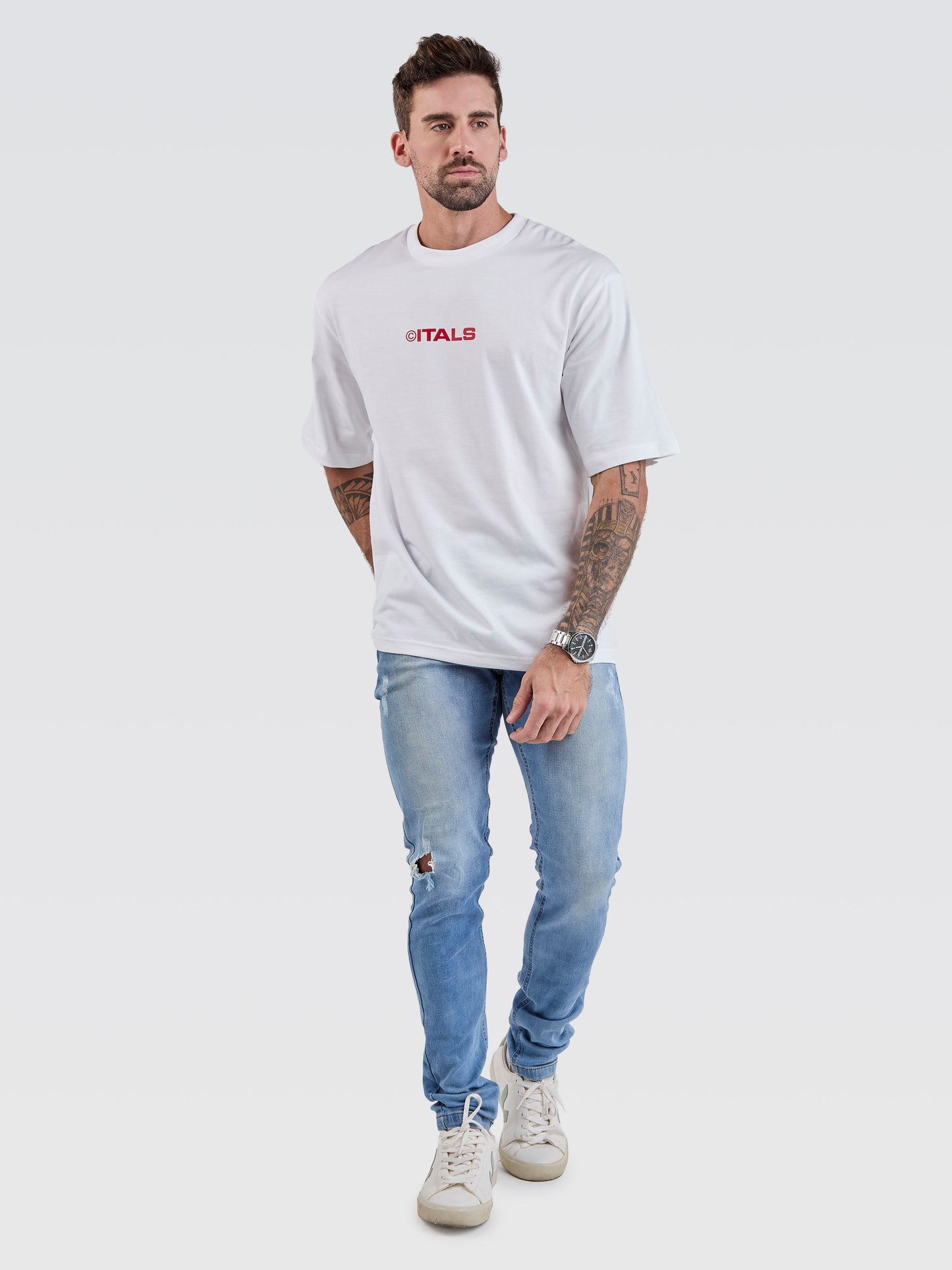 Camiseta Pima Oversized Good Stories White