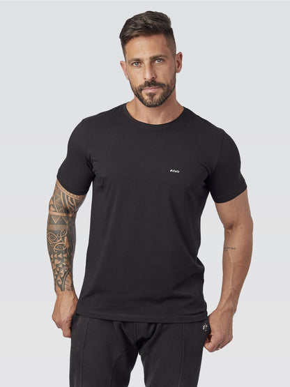 Camiseta Básica #itals Preto Logo Branco
