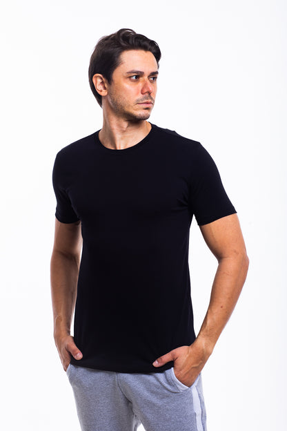 Camiseta Básica Preto Logo Nuca