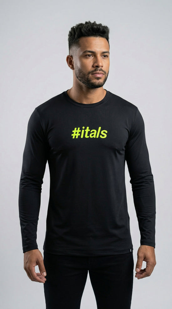 Camiseta Segunda Pele Preto Logo Verde