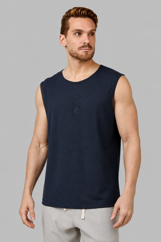 Regata Machão Textura Preto Brasão