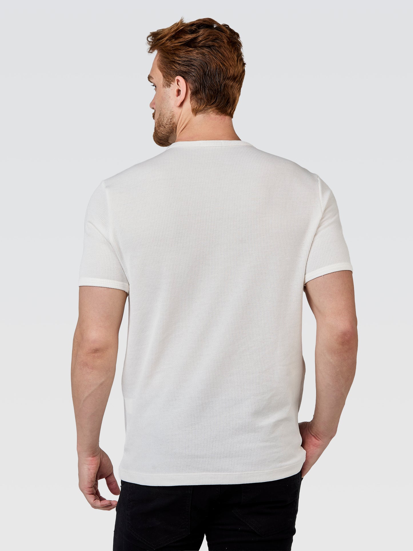 Camiseta Henley Textura Horizonte Branco