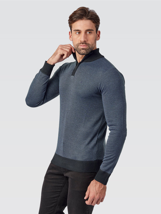 Suéter Meio Ziper Marinho