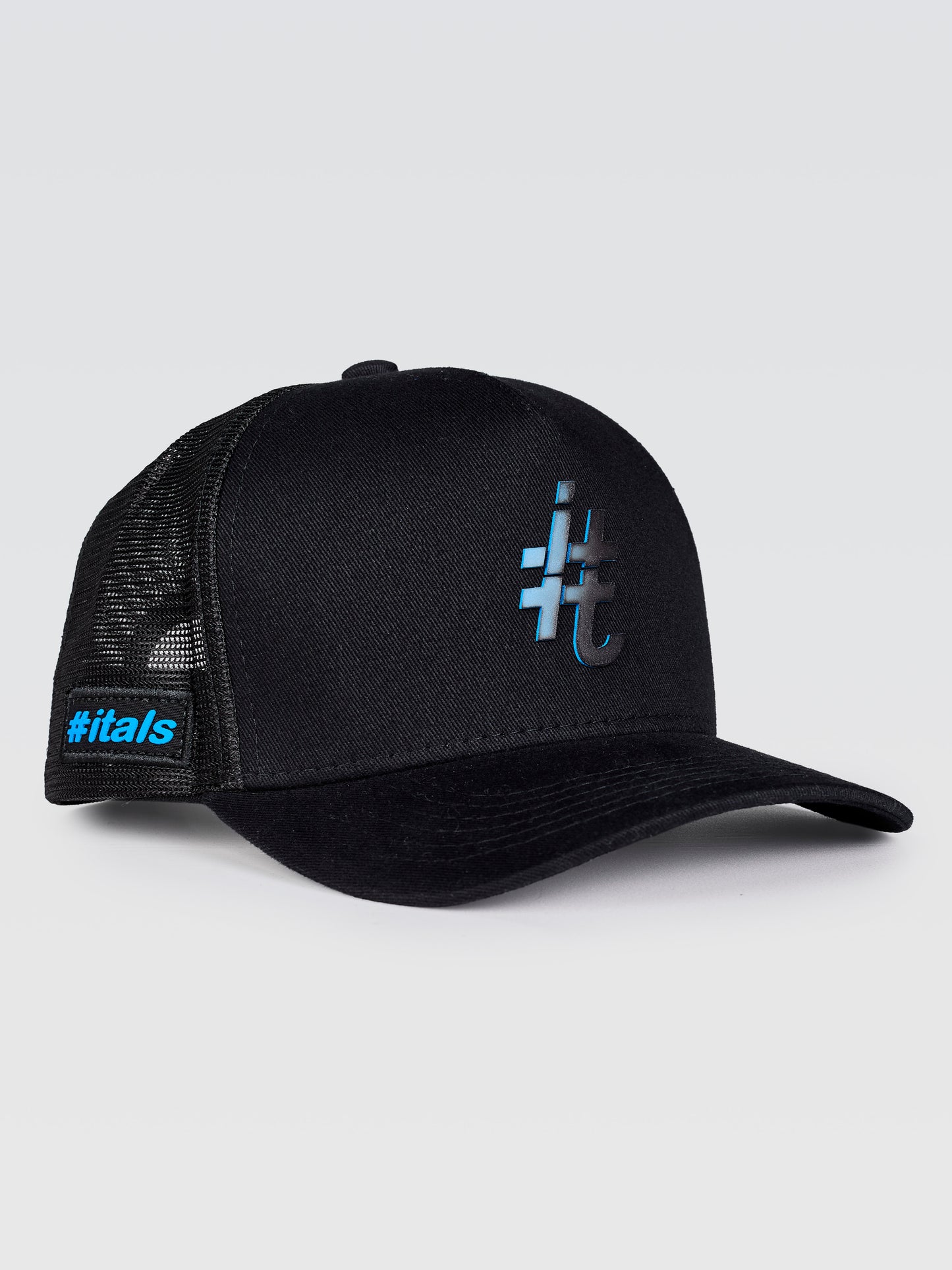 Boné Trucker #itals Preto - Brasão Mágico Azul