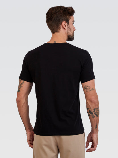Camiseta Básica Preto Logo Neon Verde