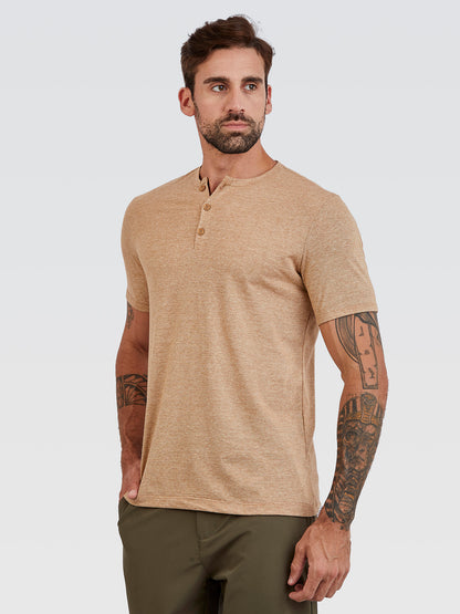Camiseta Henley Castanho