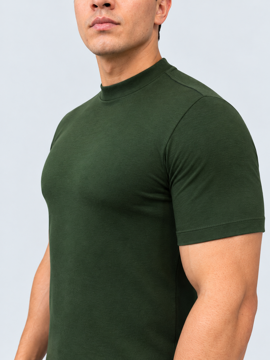 Camiseta gola alta verde algodão egípcio itals - foto 2