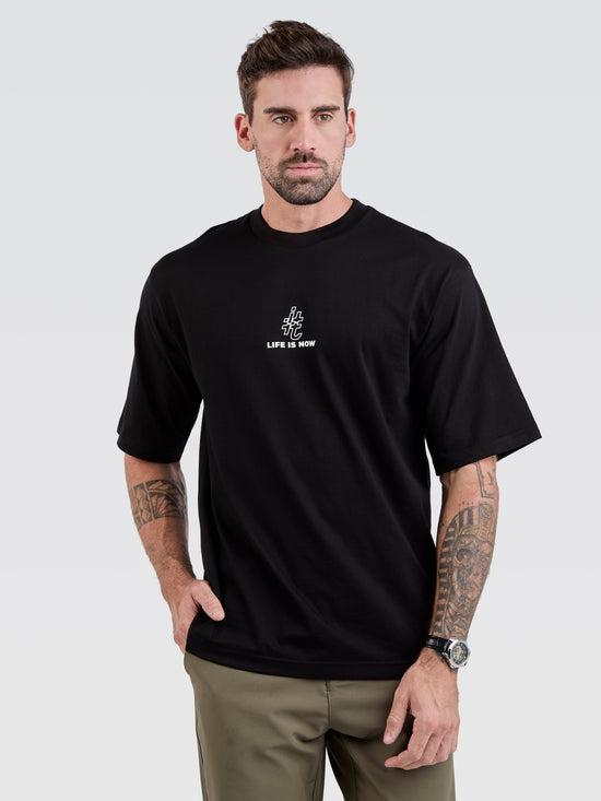 Camiseta Pima Oversized Life is Now Preto