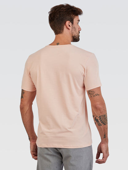 Camiseta Básica Rosê Logo Preto