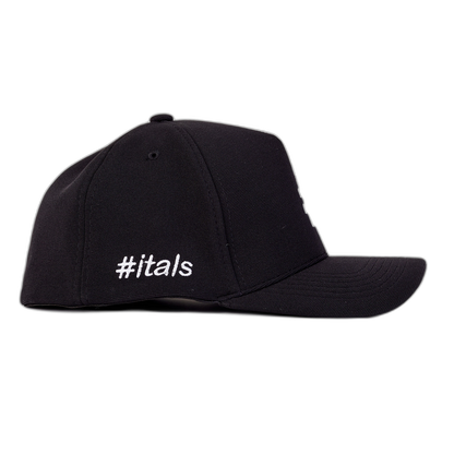 Boné itals Preto Brasão Branco Fechado