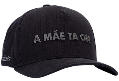 Boné itals Mãe ta On Preto - Tinta Mágica Neon