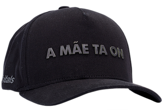 Boné itals Mãe ta On Preto - Tinta Mágica Neon