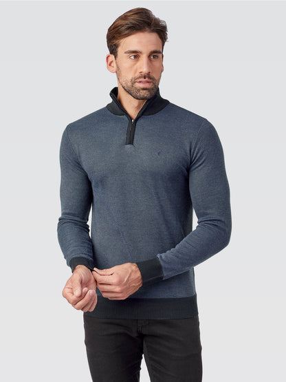 Suéter Meio Ziper Marinho