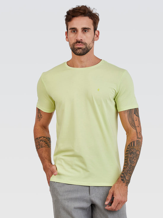 Camiseta Básica Verde Limão Brasão